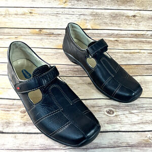 Wolky Womens Black Leather Square Toe Mary Jane Comfort Walking Shoes 39/8